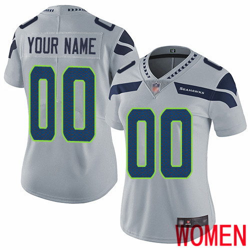 Limited Grey Women Alternate Jersey NFL Customized Football Seattle Seahawks Vapor Untouchable->customized nfl jersey->Custom Jersey